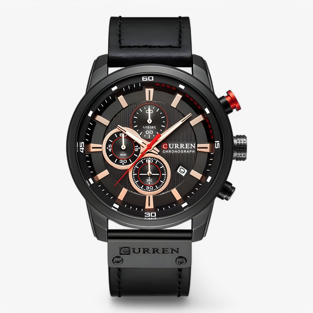 watches : CURREN | Sport Polshorloge in Zwart van Pantino