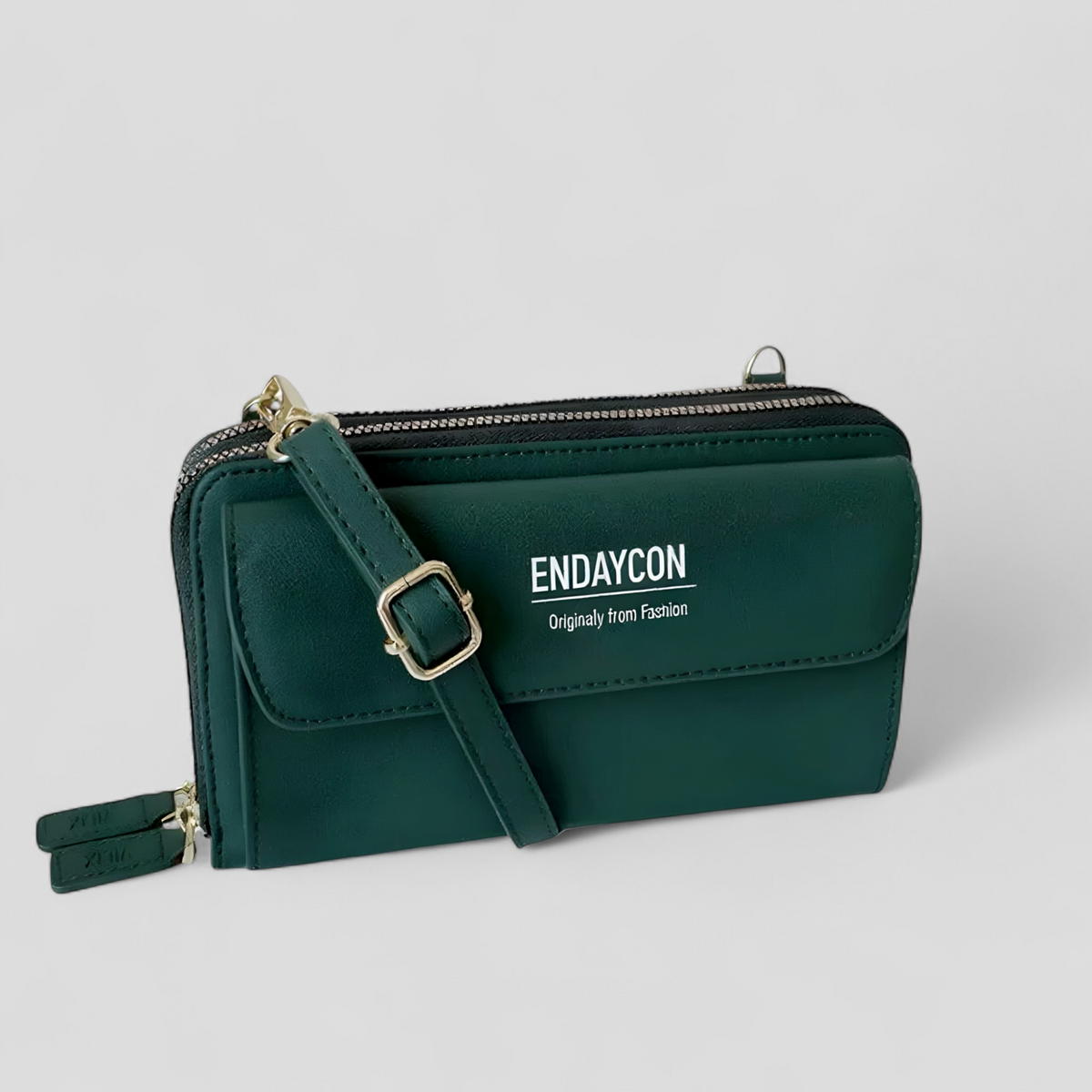 bags : EviBella | Compact Telefoontasje in Donker Groen van Pantino