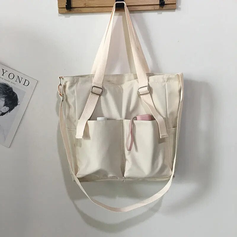 bags : Aurelia - Waterdichte grote canvas tas in Wit van Pantino