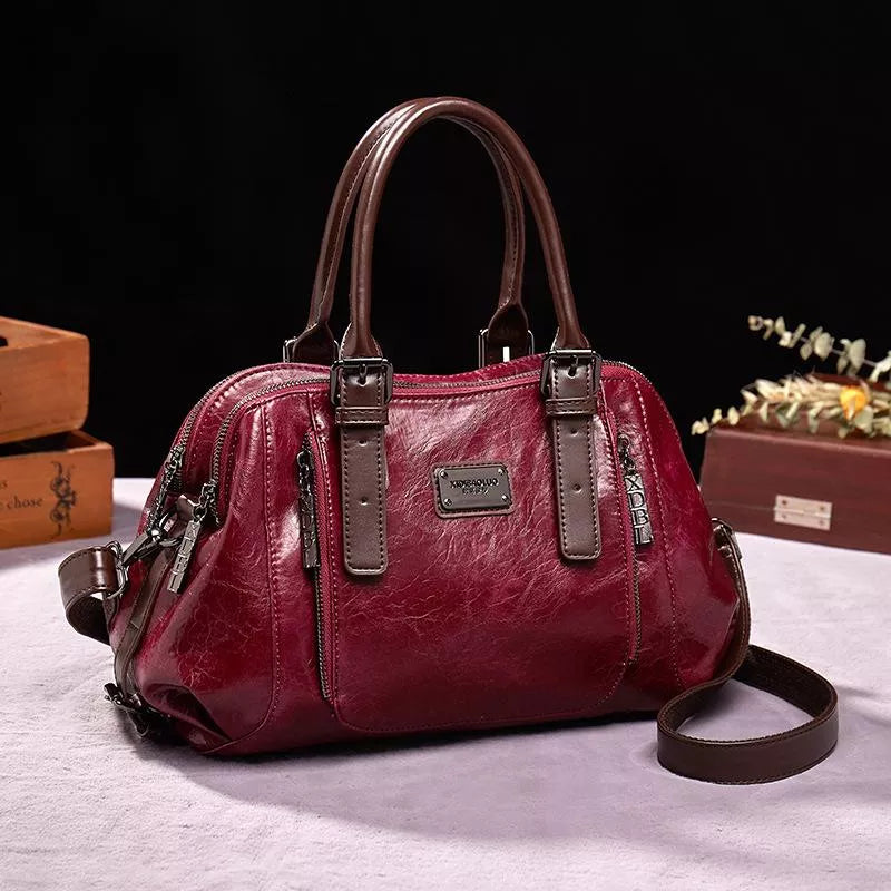 bags : Leren tas - Marja in Rood van Pantino