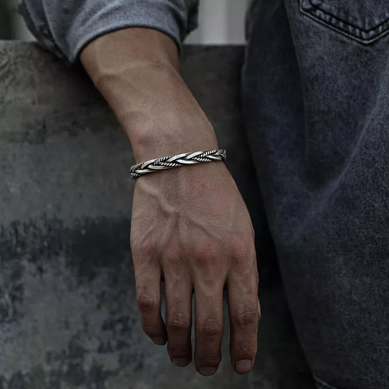 accessories : Artrellic Gevlochten Armband in Silver van Pantino