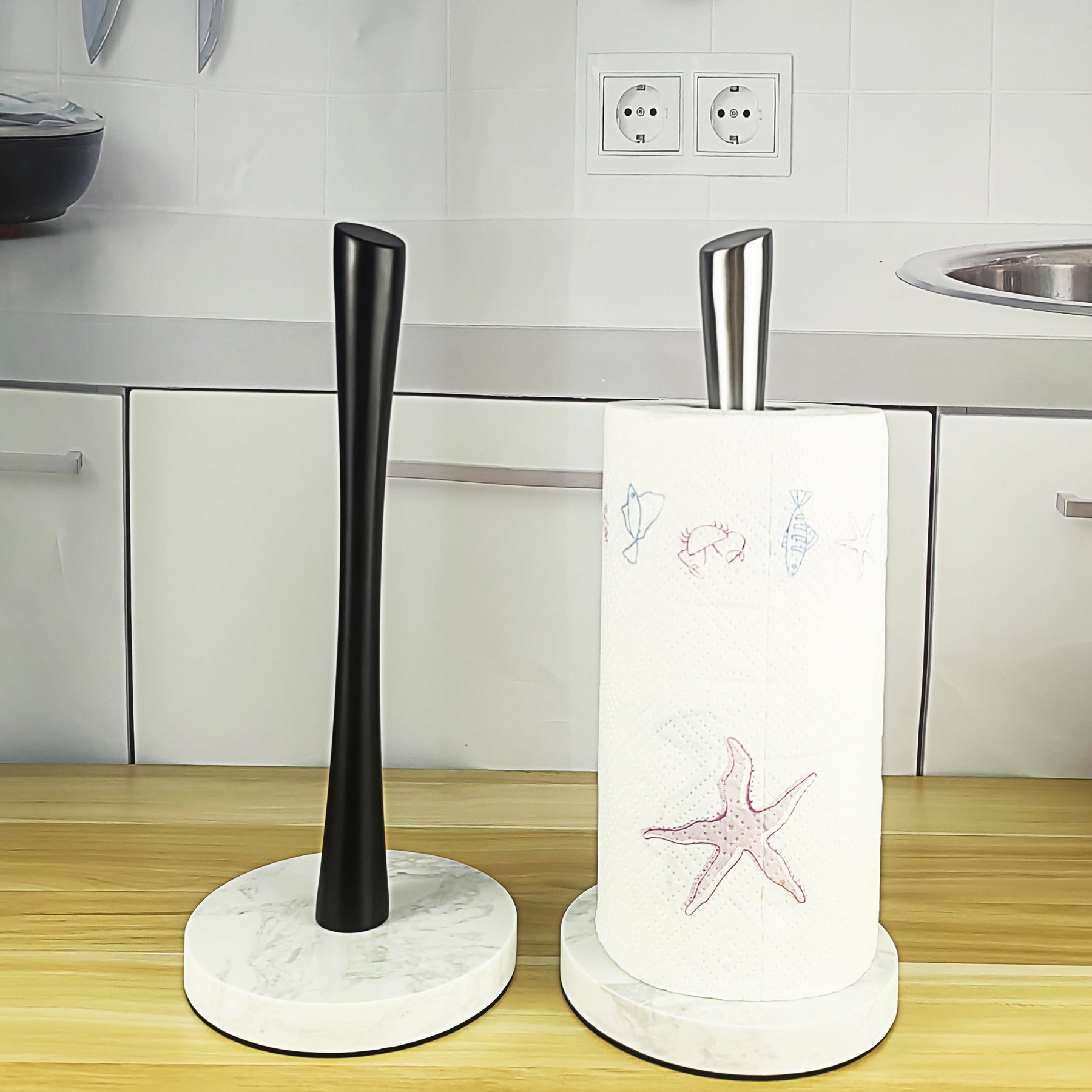 home & garden : Fien | RVS keukenrolhouder van marmer in van Pantino