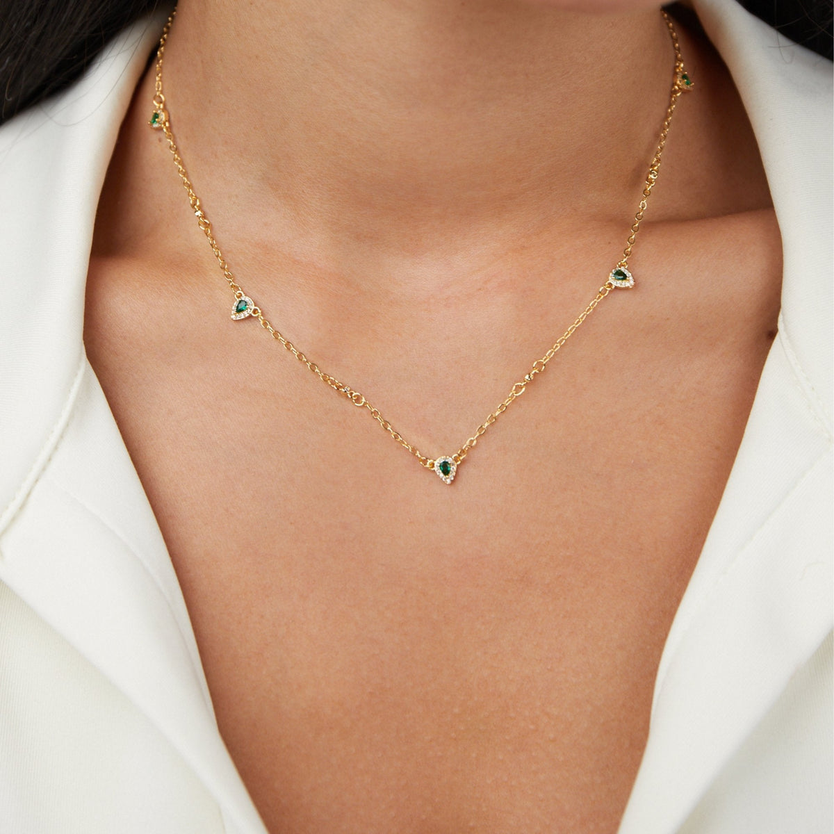 accessories : Smaragd Crystal Ketting in van Pantino