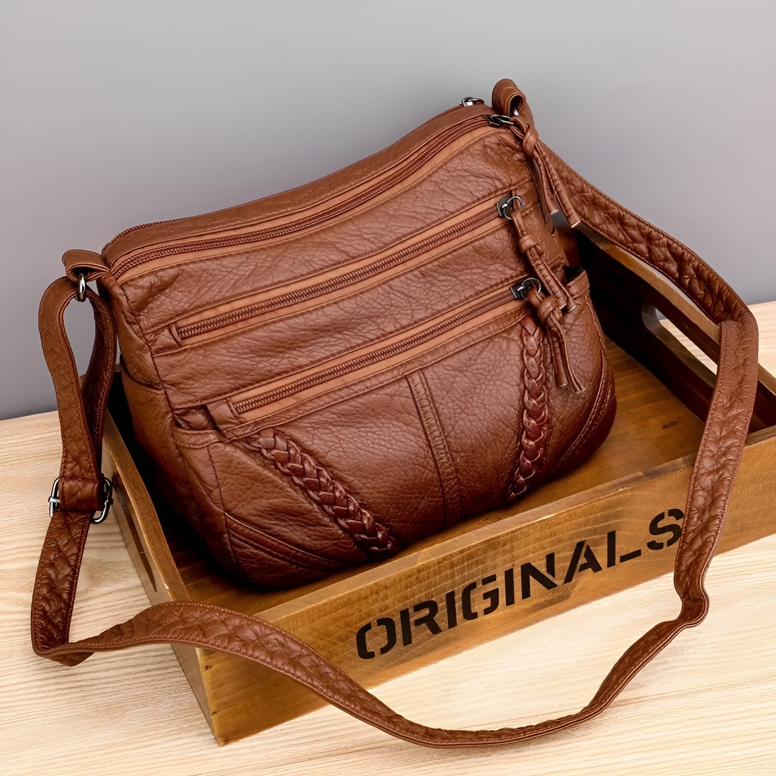 bags : Emy Fashion Bag - Luxe Leren CrossbodyTas Voor Dames in Bruin van Pantino
