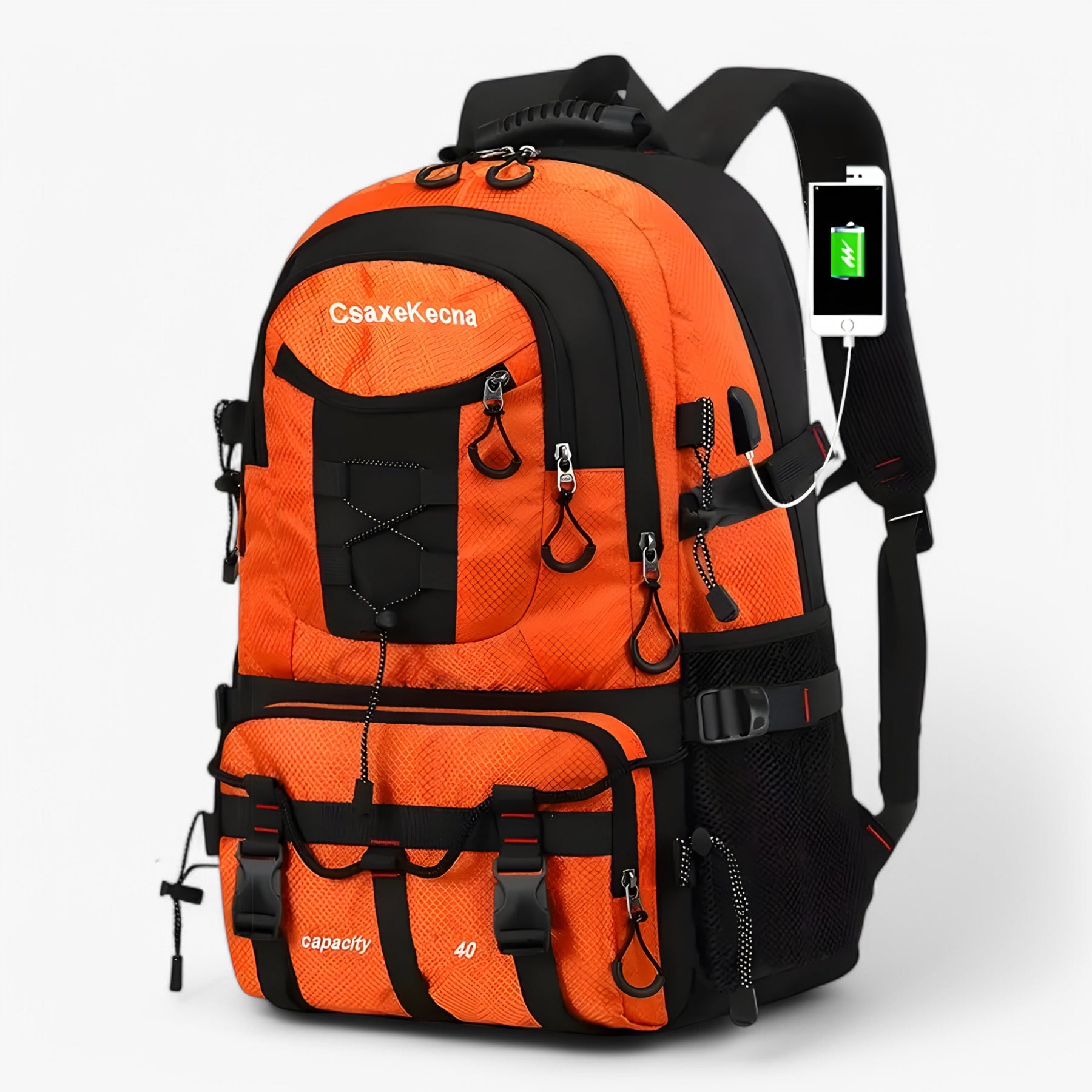 outdoor equipment : Noah | Waterdichte 40L Outdoor Rugzak in Oranje van Pantino