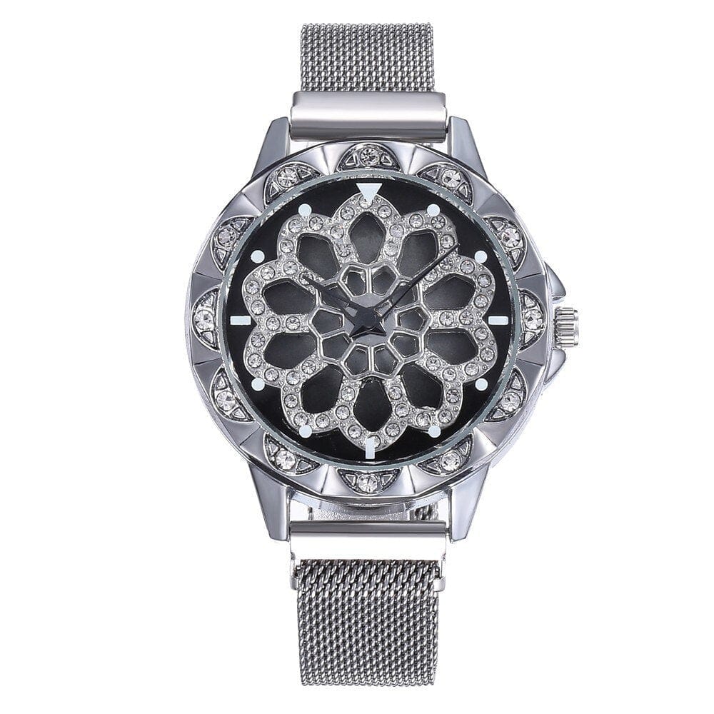 watches : Flower Watch Bloem Horloge in Zilver van Pantino