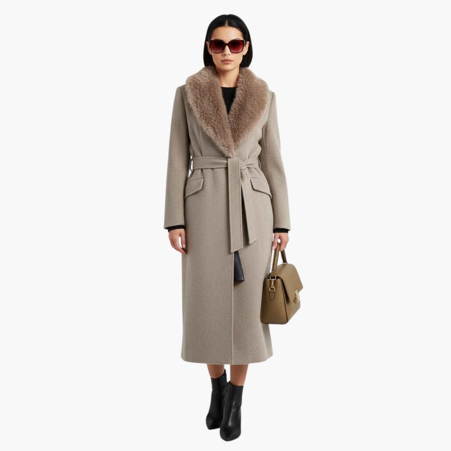 Mary | Lange Dames Jas Winter met Bontkraag