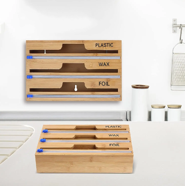 home & garden : Lana | Plastic Wrap Snijder | Minimalistische Muur Gemonteerde Film Cutter | Houten Keukengerei in van Pantino