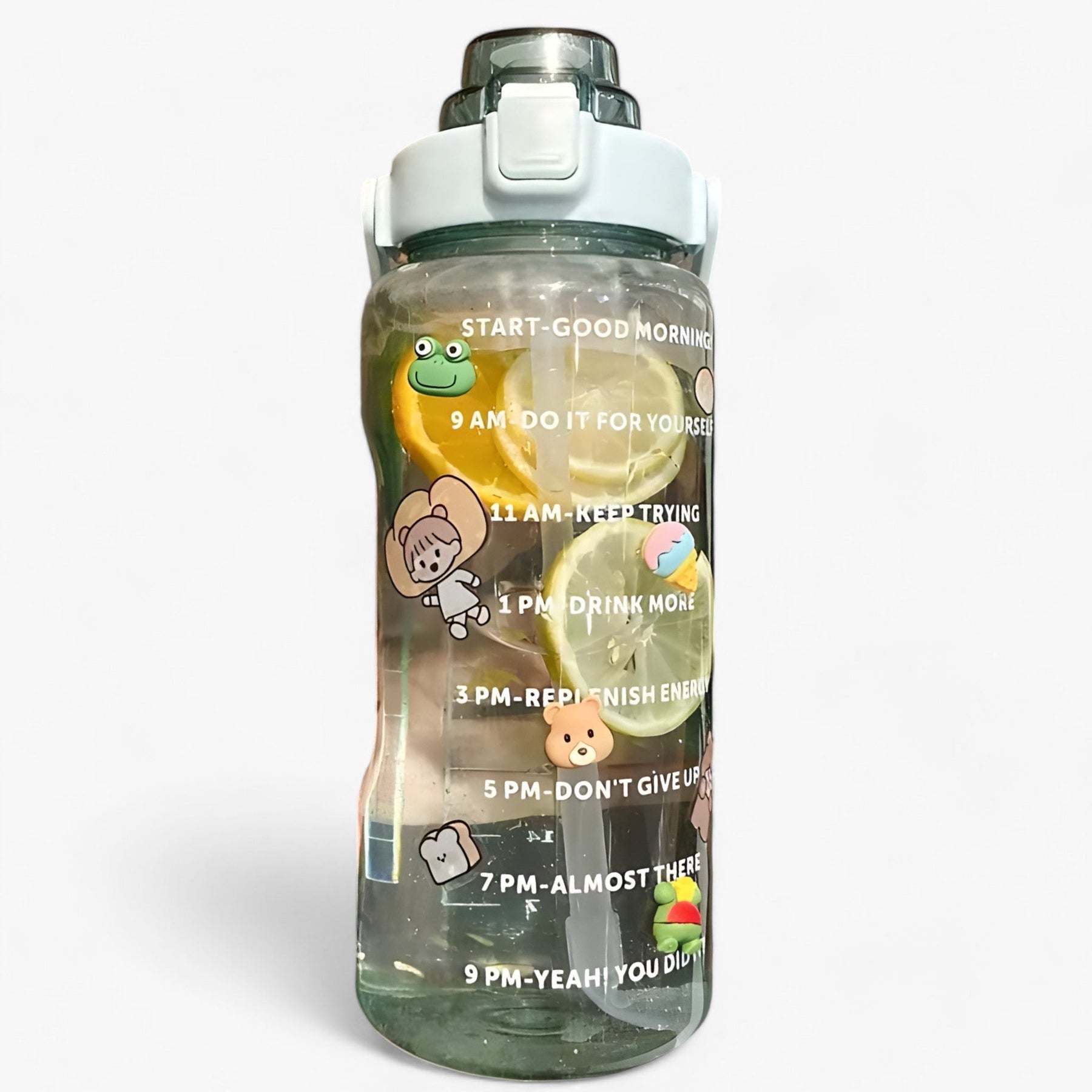 other : HydroMax | Grote waterfles - Grote capaciteit voor hydratatie de hele dag door in 2L 3D Sticker Groen van Pantinoshop