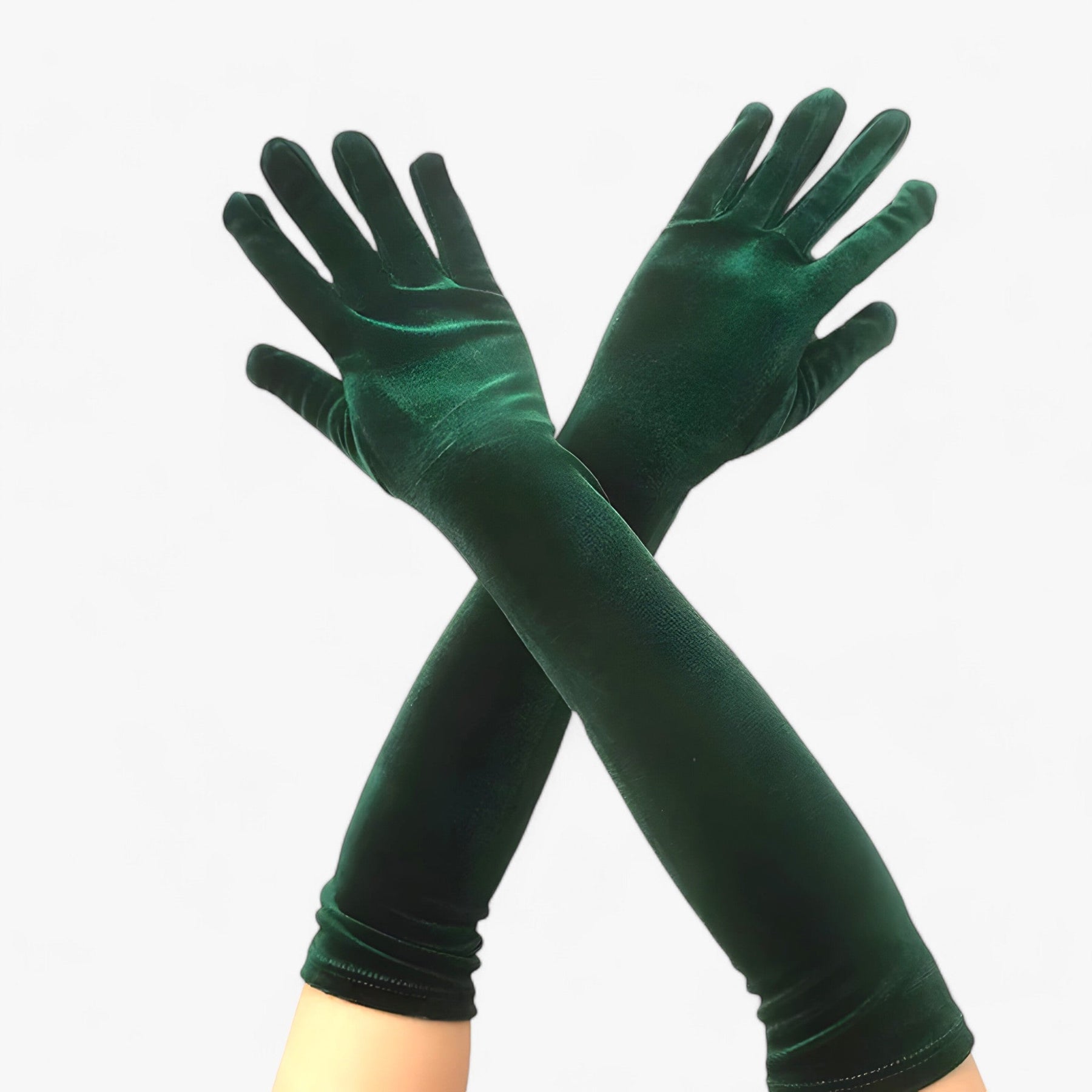 accessories : Lily | Dames Velours Handschoenen - Elegante Retro-Stijl en Warmte in Groen 53cm Eén maat van Pantino
