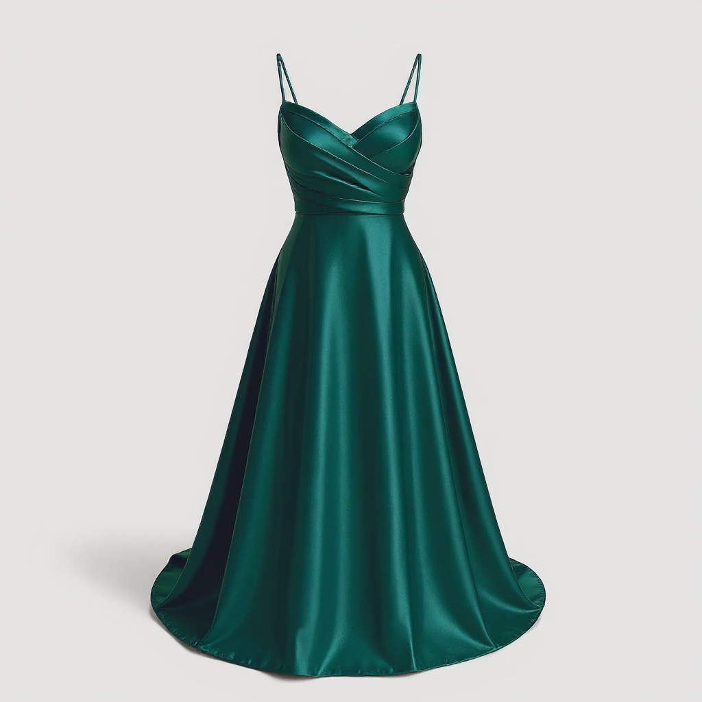 Dress : Camellia | Dames Elegante Lange Jurk met V-hals in Smaragdgroen van Pantino