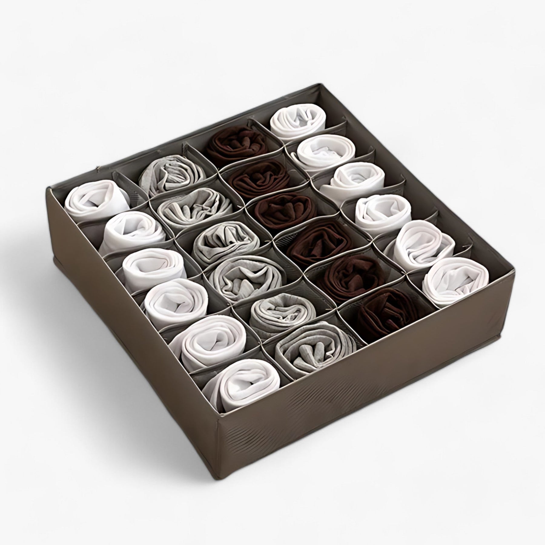 home & garden : Ondergoed organizer | Opvouwbare ladeverdeler - Houd sokken en bh's op een nette manier gesorteerd in Grijs 24 Compartimenten van Pantino