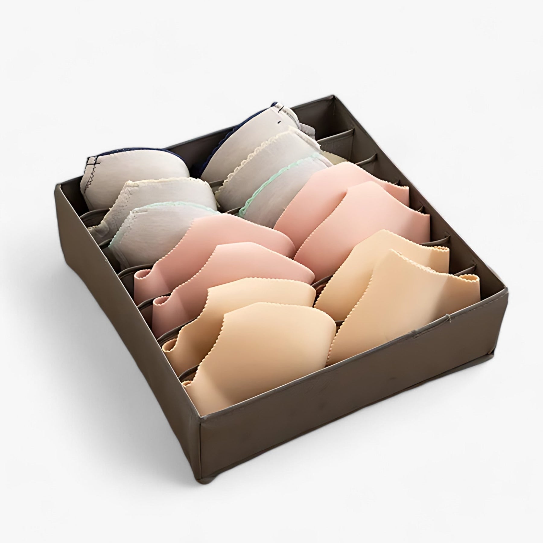 home & garden : Ondergoed organizer | Opvouwbare ladeverdeler - Houd sokken en bh's op een nette manier gesorteerd in Grijs 7 Compartimenten van Pantino