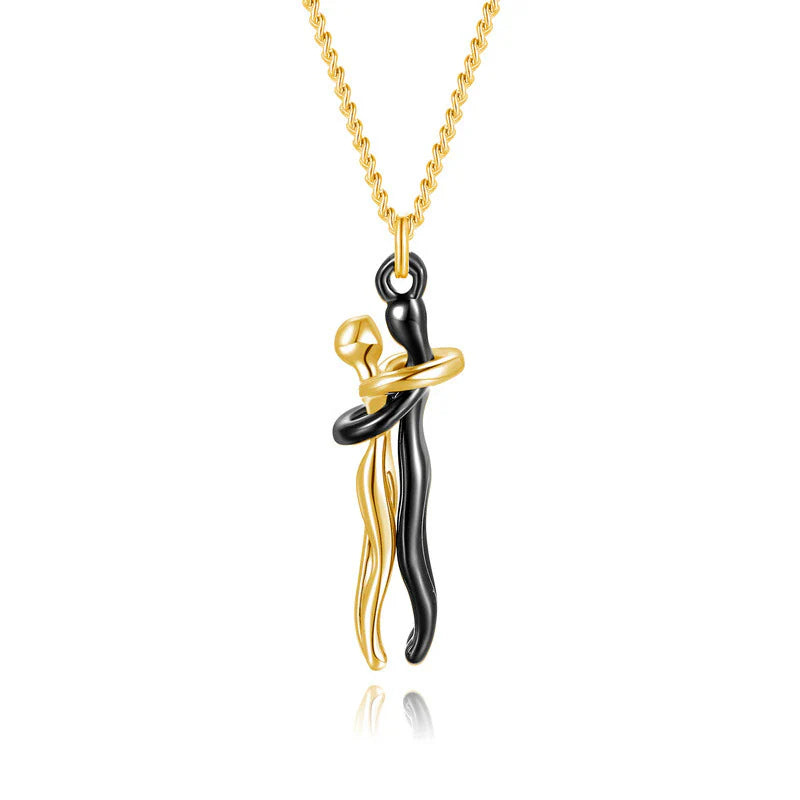accessories : Hug | Symboliseert warmte, verbinding en oprechte genegenheid in Zwart Goud van Pantino
