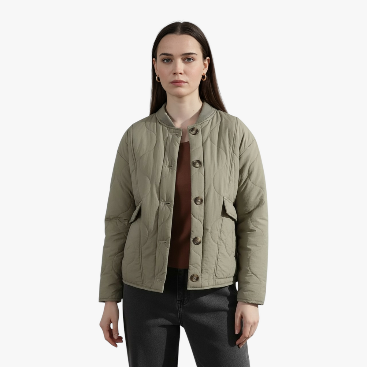 Damesbuitenjassen : Carina | Dames Gewatteerd Winterjack met Dierenprint in van Pantino