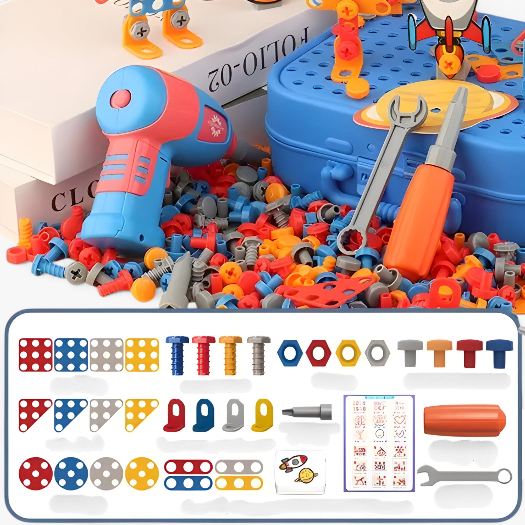 other : Screw Set™ - Avontuurlijke Bouwpret - Boorset in Blauw van Pantino
