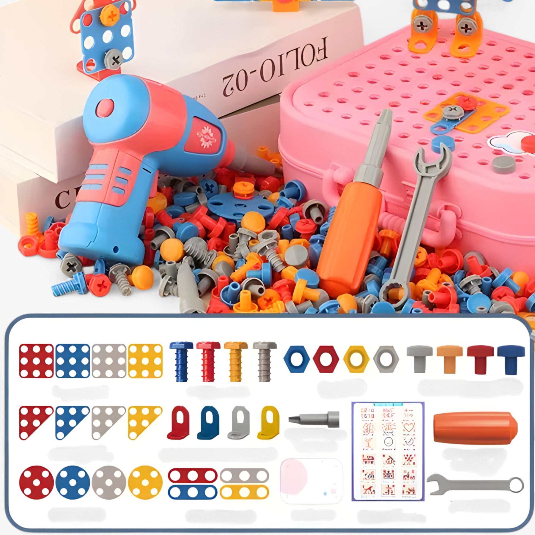 other : Screw Set™ - Avontuurlijke Bouwpret - Boorset in Roze van Pantino