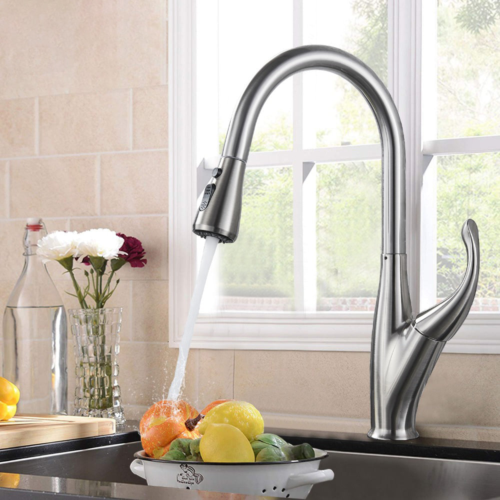 home & garden : Nidas - Zwart geborstelde keukenmengkraan Mengkraan voor warm en koud water Keukenmengkraan in van Pantino