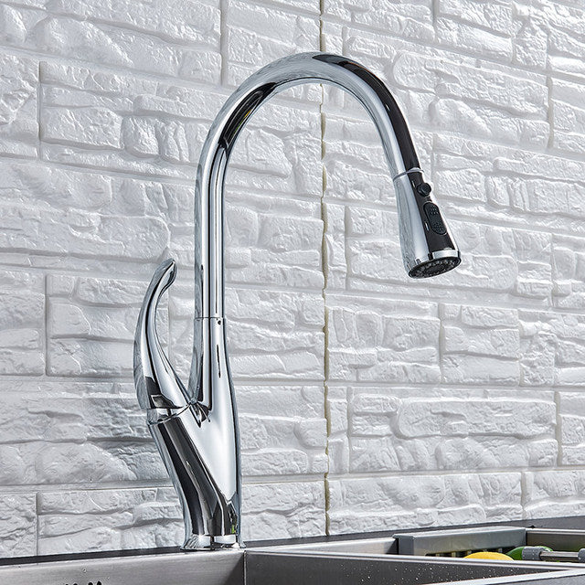 home & garden : Nidas - Zwart geborstelde keukenmengkraan Mengkraan voor warm en koud water Keukenmengkraan in Chroomglans van Pantino
