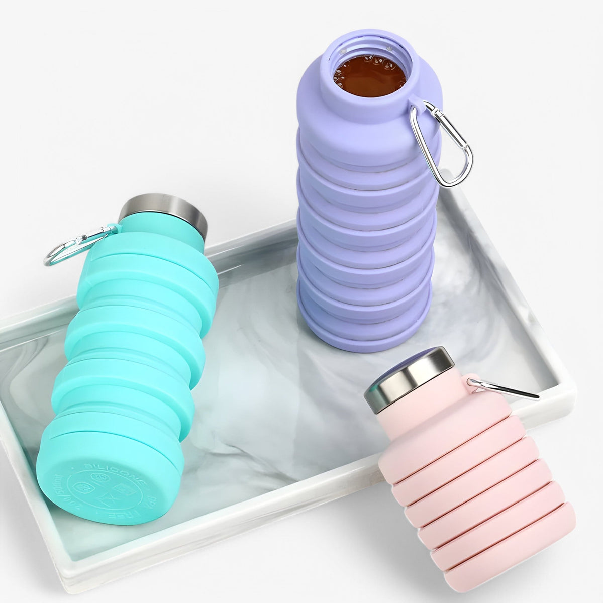 Opvouwbare siliconen waterfles van 500ml- €25 : Opvouwbare siliconen waterfles van 500ml in van Pantinoshop