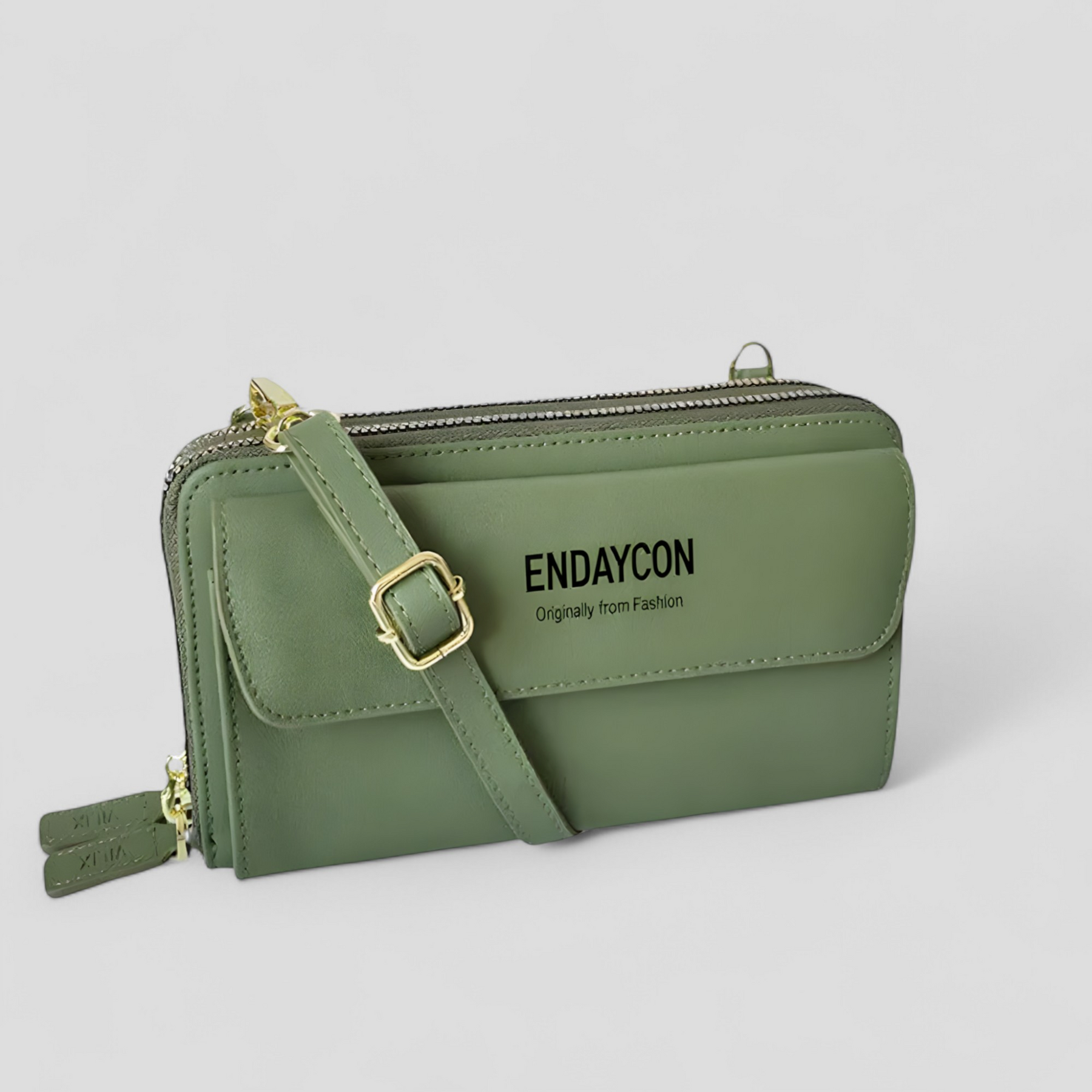 bags : EviBella | Compact Telefoontasje in Leger Groen van Pantino