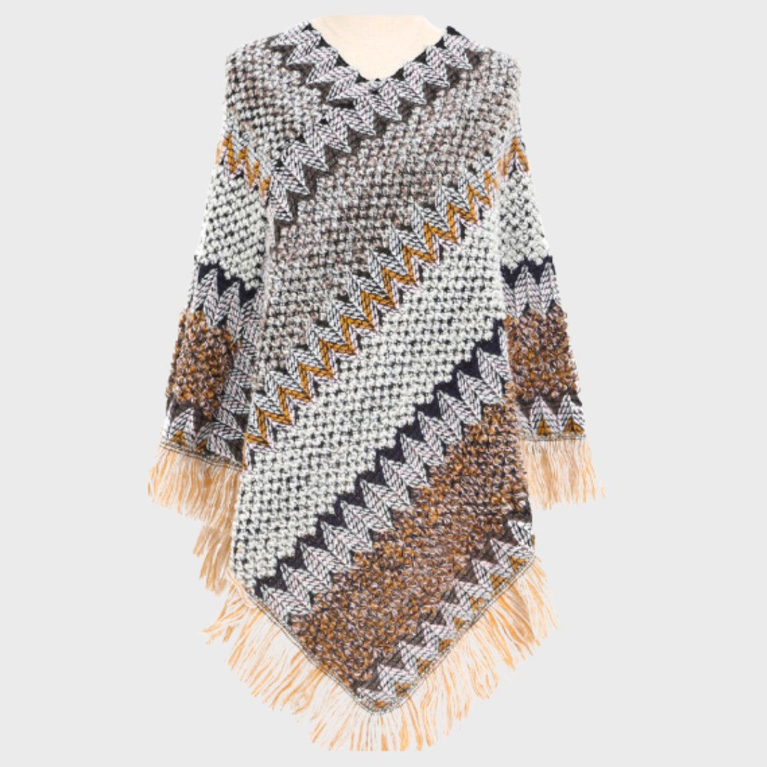 men's fashion : Louisa | Boho inspired damesponcho in Beige van Pantino