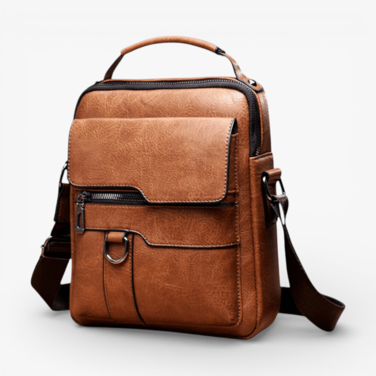 bags : LuxeLeather Schoudertas Heren - Modern en Lichtbruin - Lichtbruin in Lichtbruin van Pantino