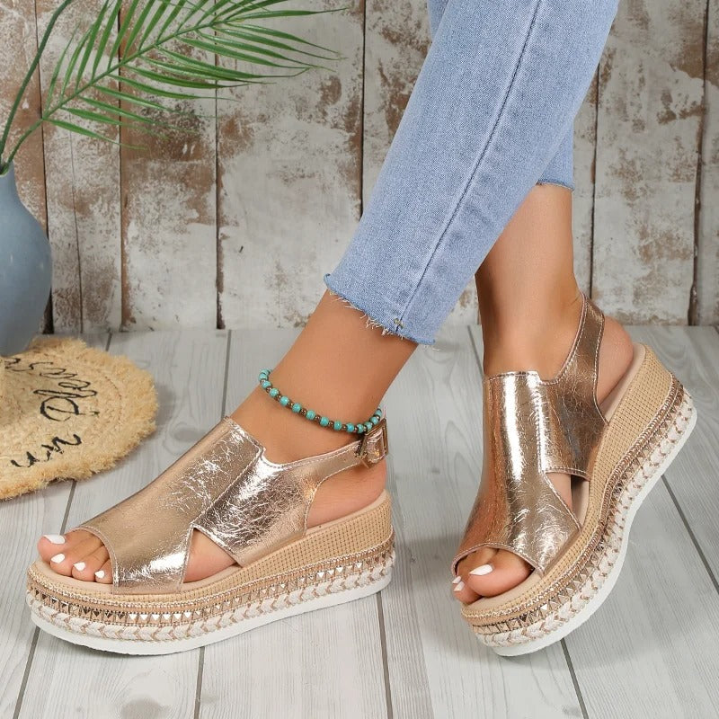 men's fashion : Jade - Medische Comfort Sandalen Dames in Goud van Pantino