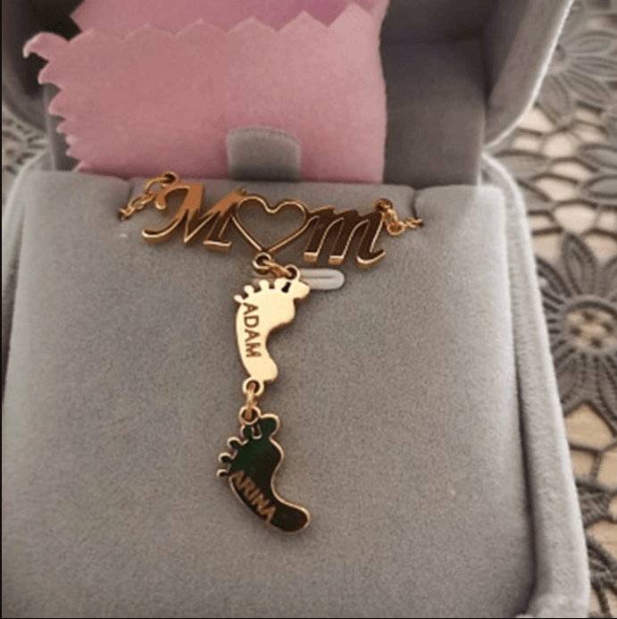 accessories : Baby Voeten Moeder Ketting in Goud 8 voet van Pantino