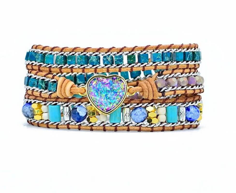 accessories : Opaal Hart Wikkel Armband in van Pantino