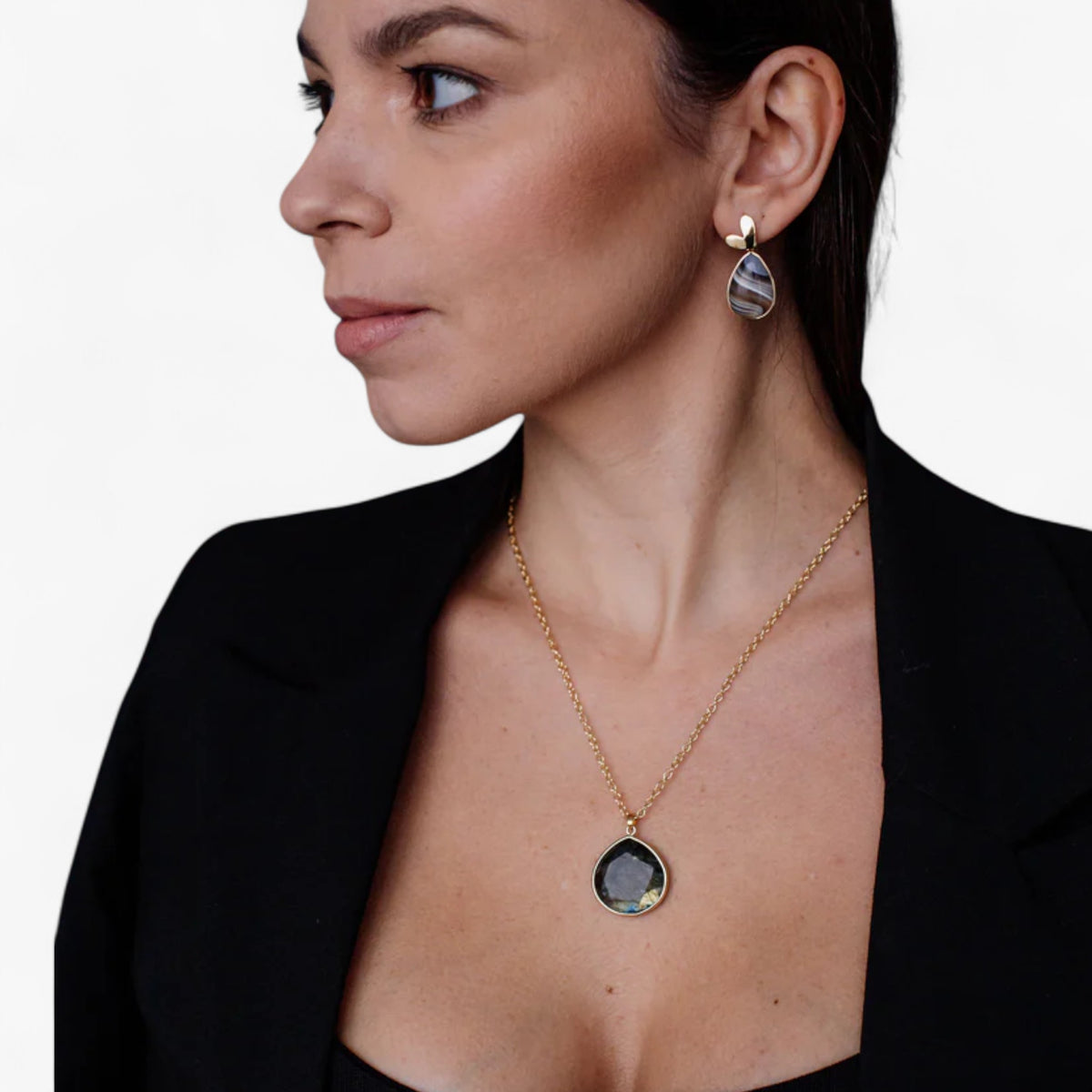 accessories : Natuurlijke Labradoriet Gouden Halsketting in van Pantino