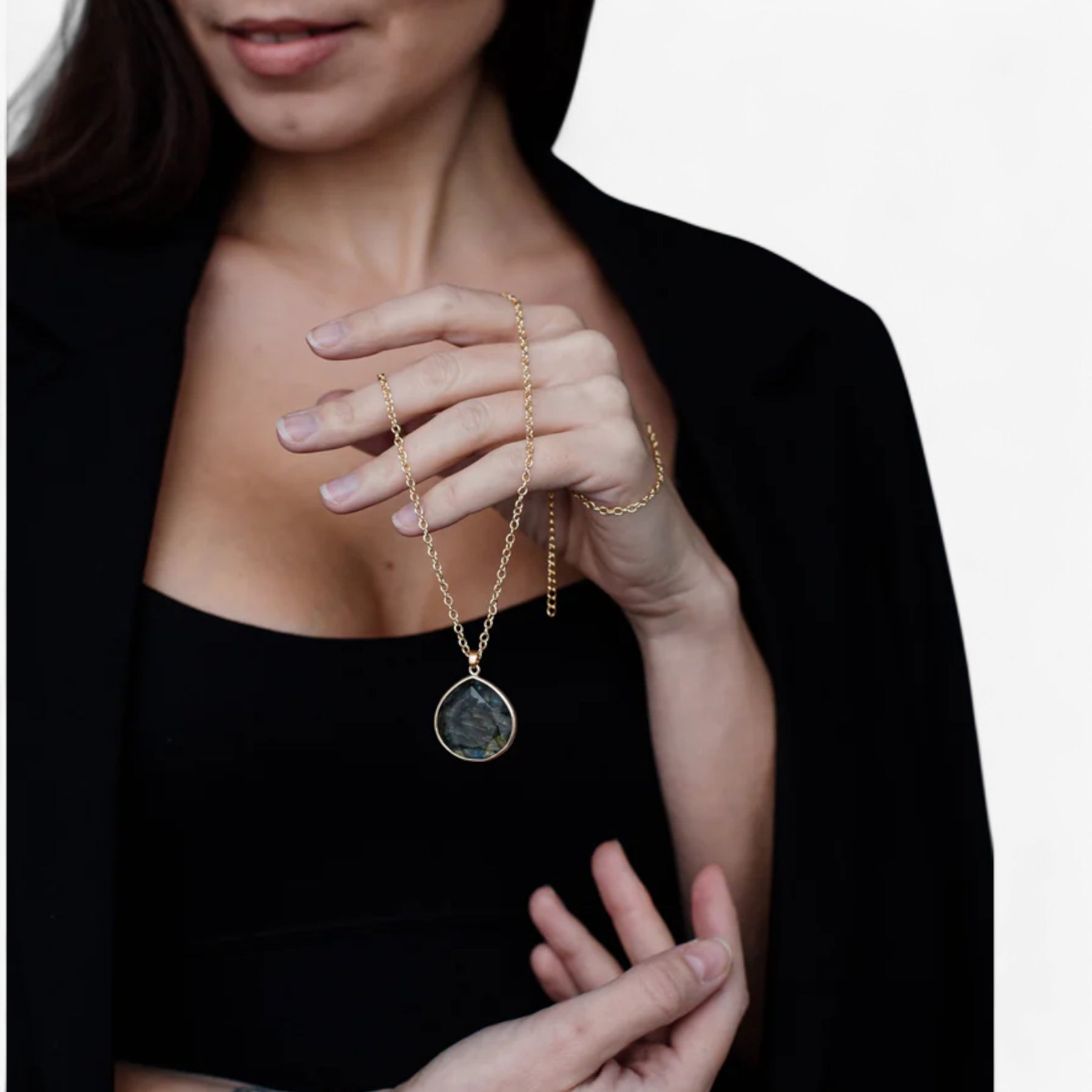 accessories : Natuurlijke Labradoriet Gouden Halsketting in van Pantino