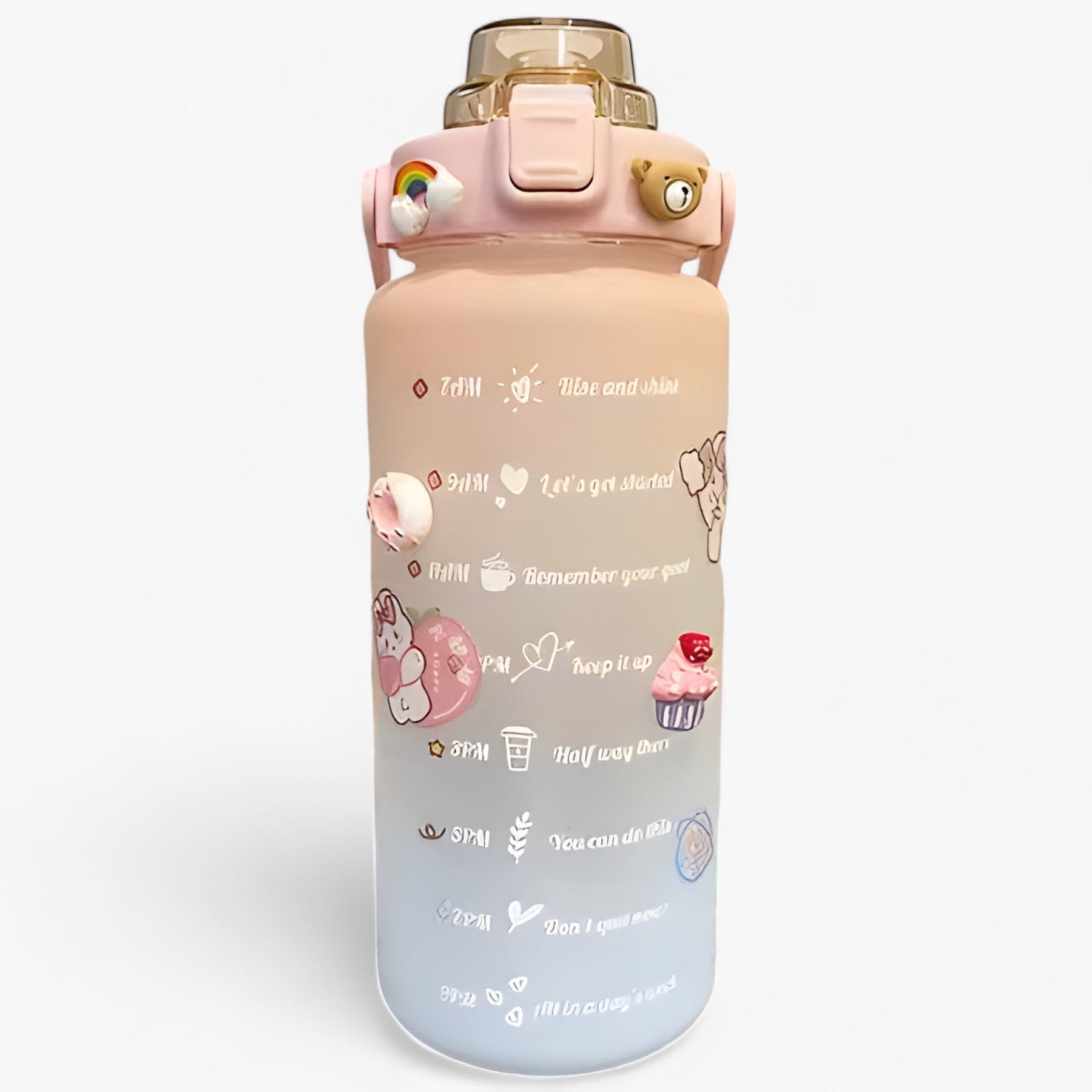 other : HydroMax | Grote waterfles - Grote capaciteit voor hydratatie de hele dag door in 2L 3D Sticker Roze Blauw van Pantinoshop