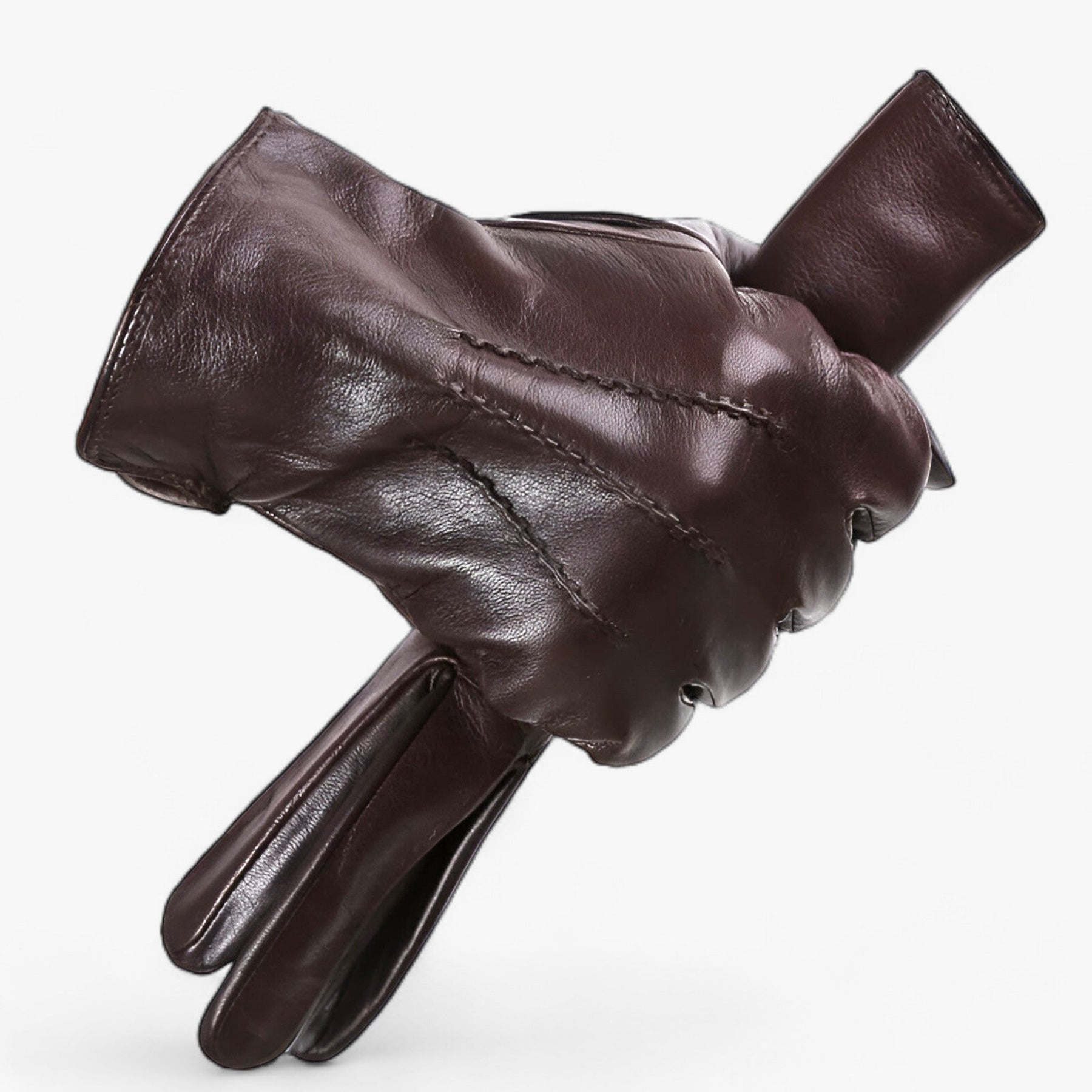 men's fashion : RippleWarm | Schapenvacht Winter Handschoenen - Superior Warmth & Style in Donkerbruin van Pantino