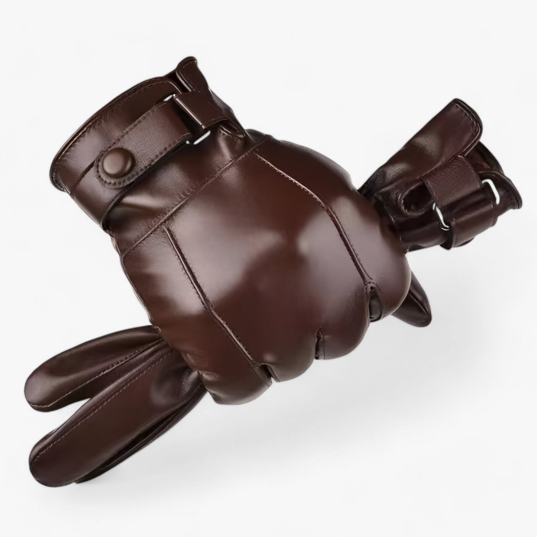 men's fashion : Mason | Heren Leren Handschoenen - Warmte van Echt Lamswol voor de Winter in Bruin One size van Pantino