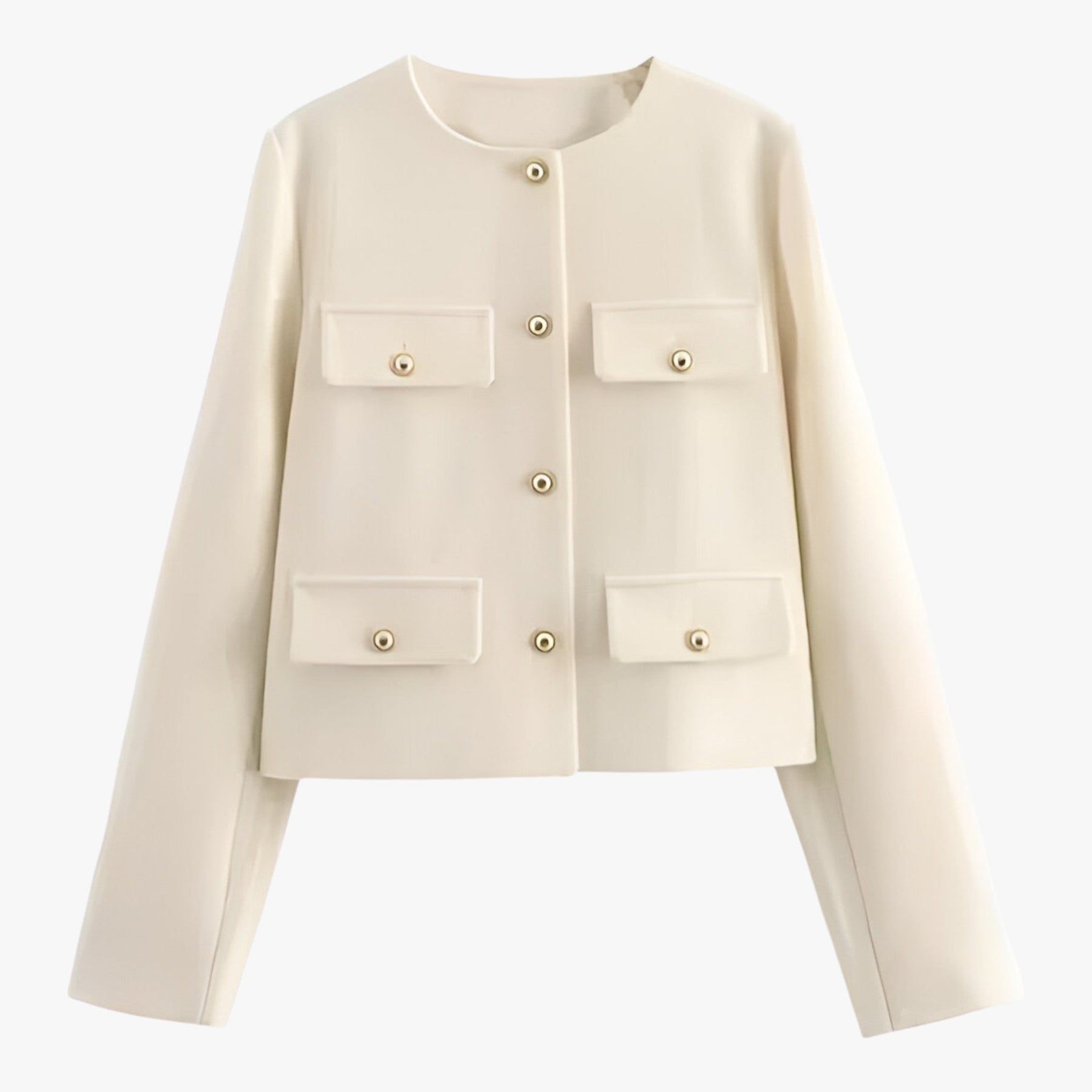 men's fashion : Isabelle | Crop-Jacke van Tweed - Elegante Franje-details voor de Herfst in Beige van Pantino