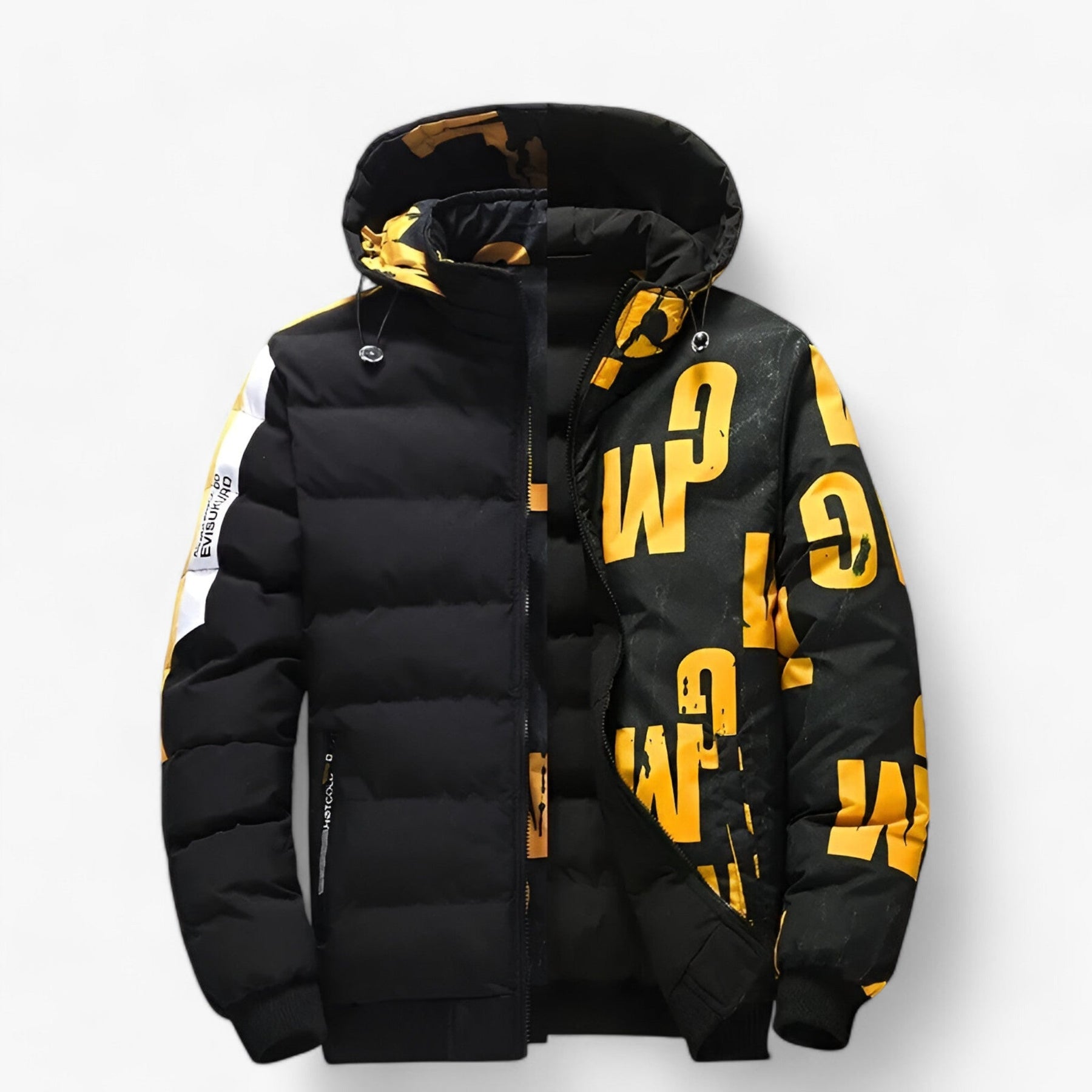 men's fashion : Nordi | Herenjacke Herfst-Winter - Warm, Comfortabel Omkeerbaar met Afneembare Kapuze in Zwart van Pantino