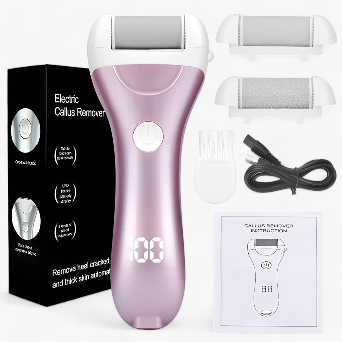 accessories : Lima voor voeten | Elektrische epilator voor eelt - Maakt de voeten glad in Rosa-met doos van Pantino