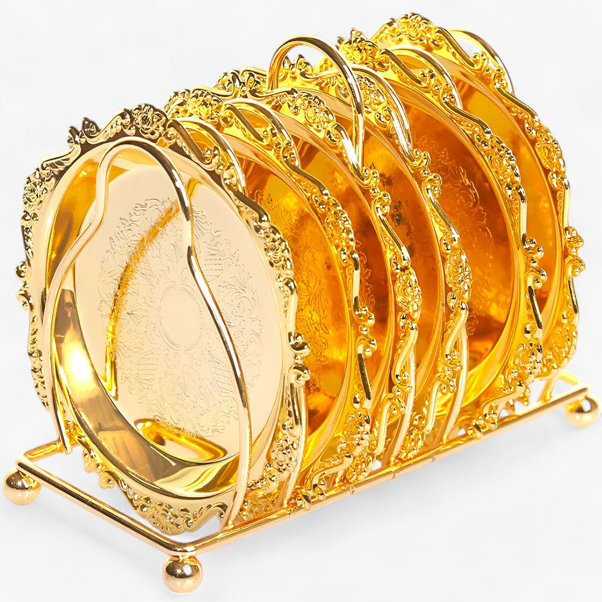 home & garden : Cocktailonderzetters | 6st in verguld zinklegering - Vintage bar decor in van Pantino