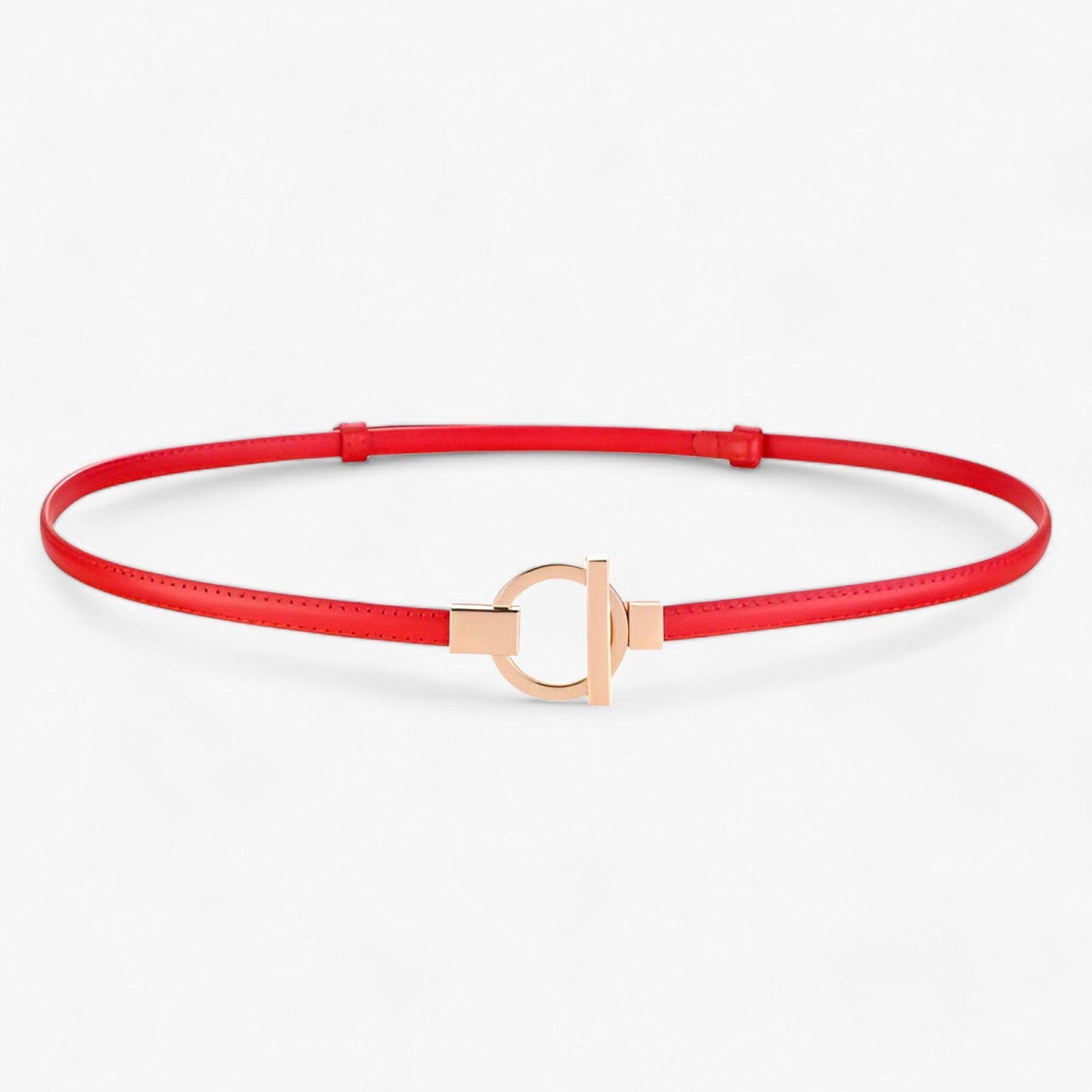 accessories : ISABELLA | Elegante Riem - Veilige Pasvorm met Gouden Gesp in Rood 97cm van Pantinoshop