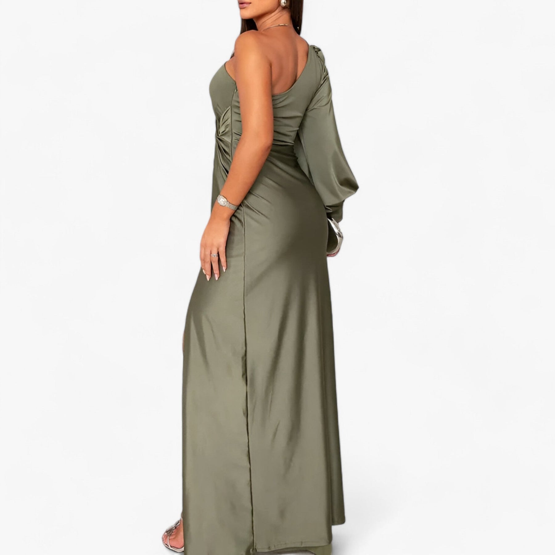 men's fashion : Évora Satijnen Maxi Dress - Elegant en Comfortabel in van Pantino
