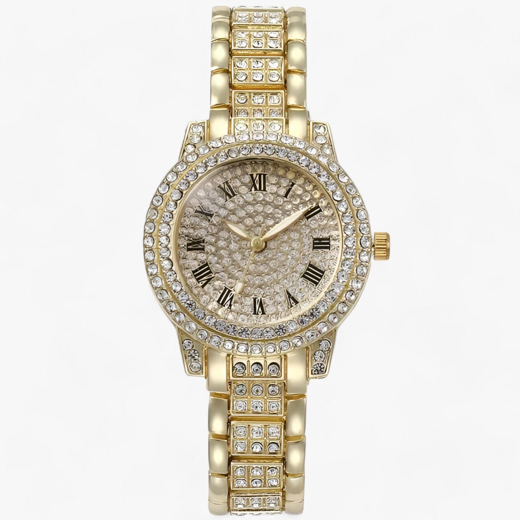 Sasha | Luxe Horloge met Volledige Diamanten - Elegant en Modieus voor Dames - €25 : Sasha | Luxe Horloge met Volledige Diamanten - Elegant en Modieus voor Dames in Gouden van Pantinoshop