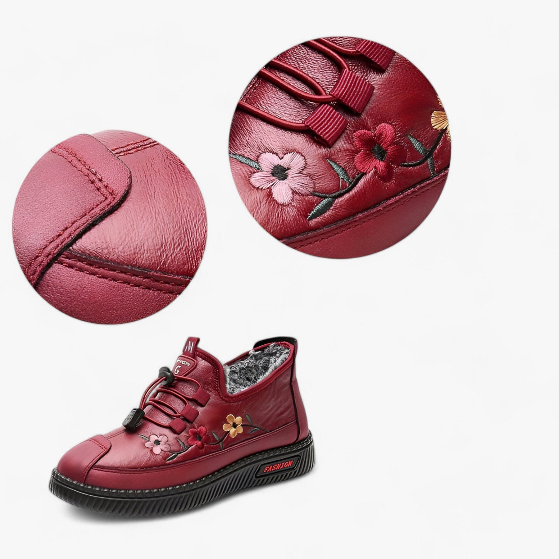 other : Grace | Leren Mocassins met Bont - Zachte Warmte voor het Comfort van Ouderen in van Pantinoshop