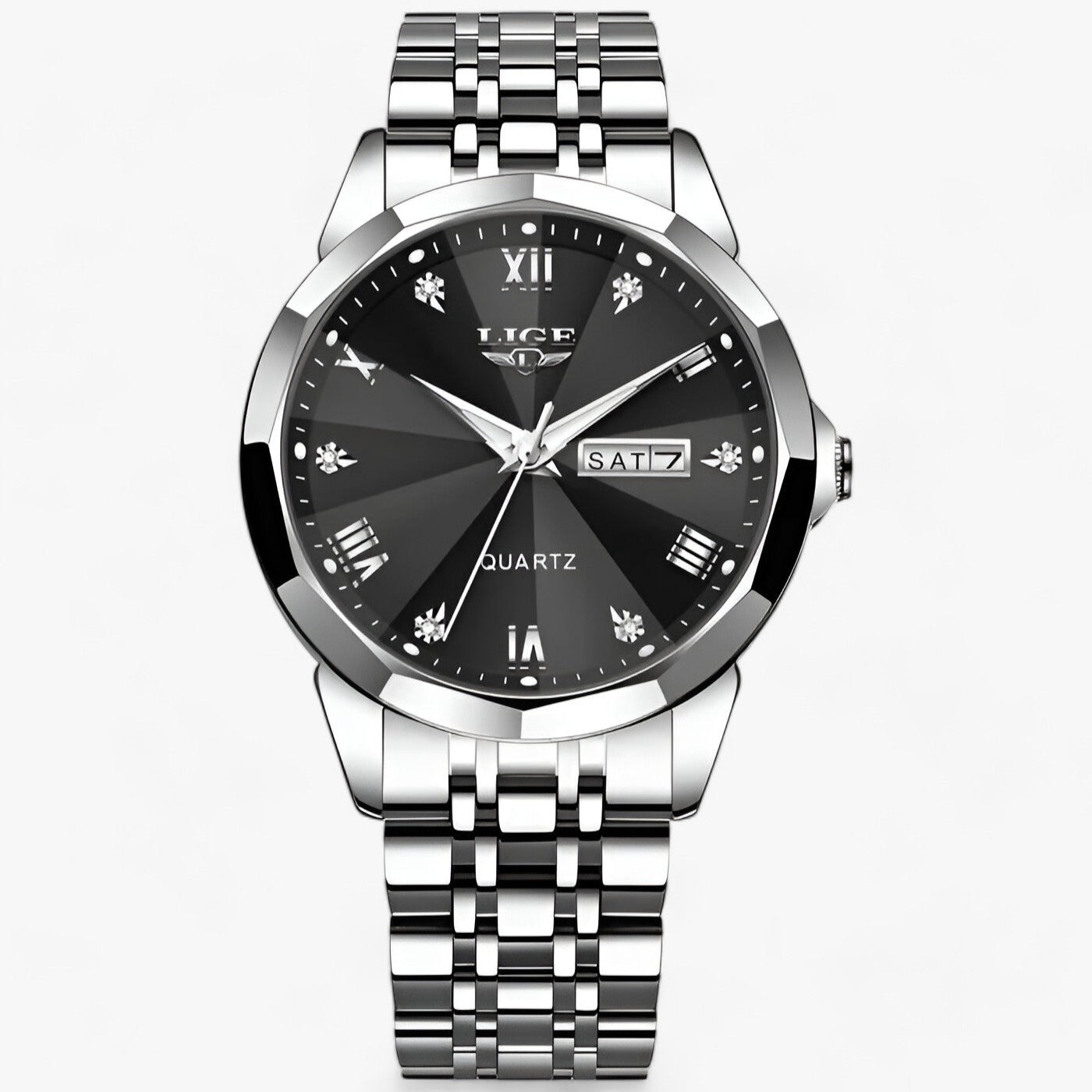 watches : ELISE Damur - Elegant en praktisch voor elke gelegenheid in Zilver zwart van Pantinoshop