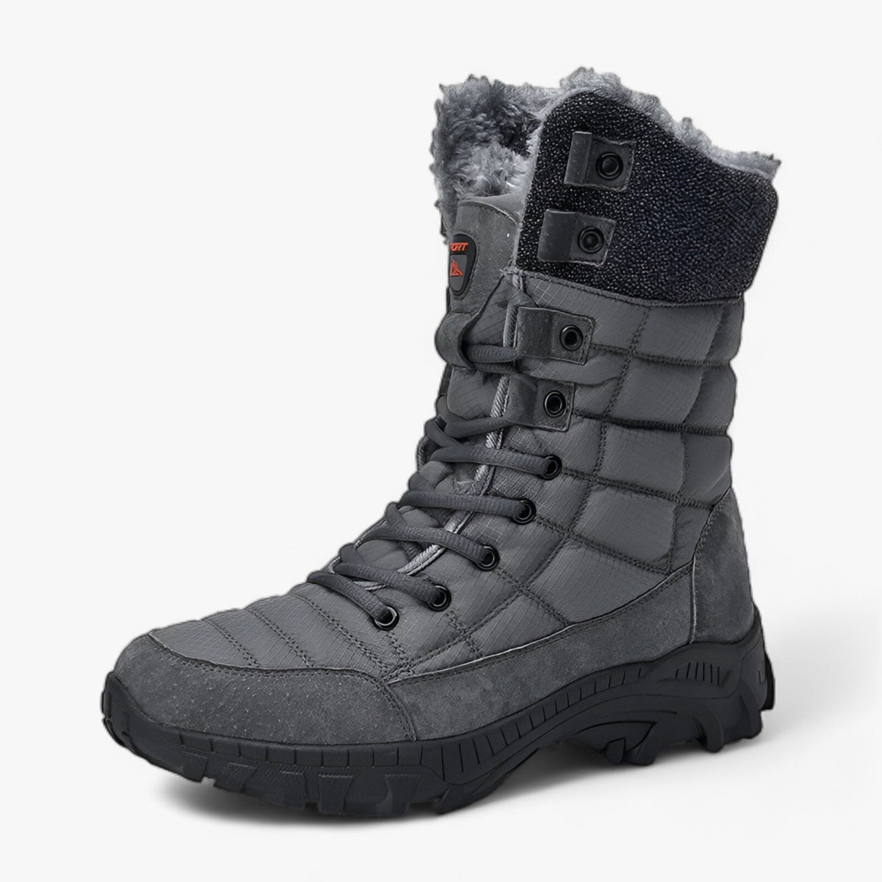 outdoor equipment : Ethan | Hoge leren sneeuwlaarzen - Ultra warm en waterdicht voor heren in Grijs van Pantinoshop