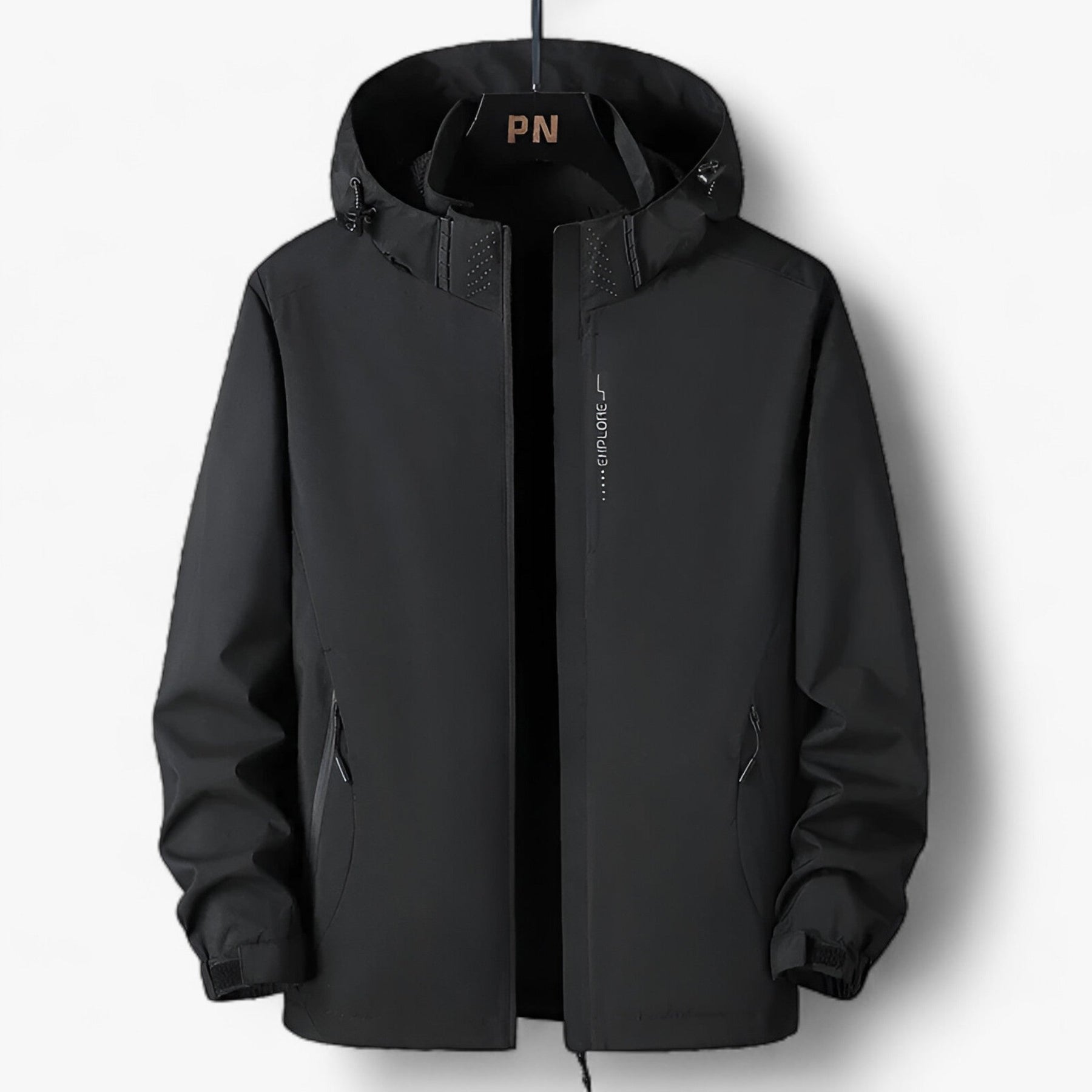outdoor equipment : Oliver | Grote Maten Kapuzenshirt - Waterdichte Windbreaker voor Buitenavonturen in Zwart van Pantinoshop