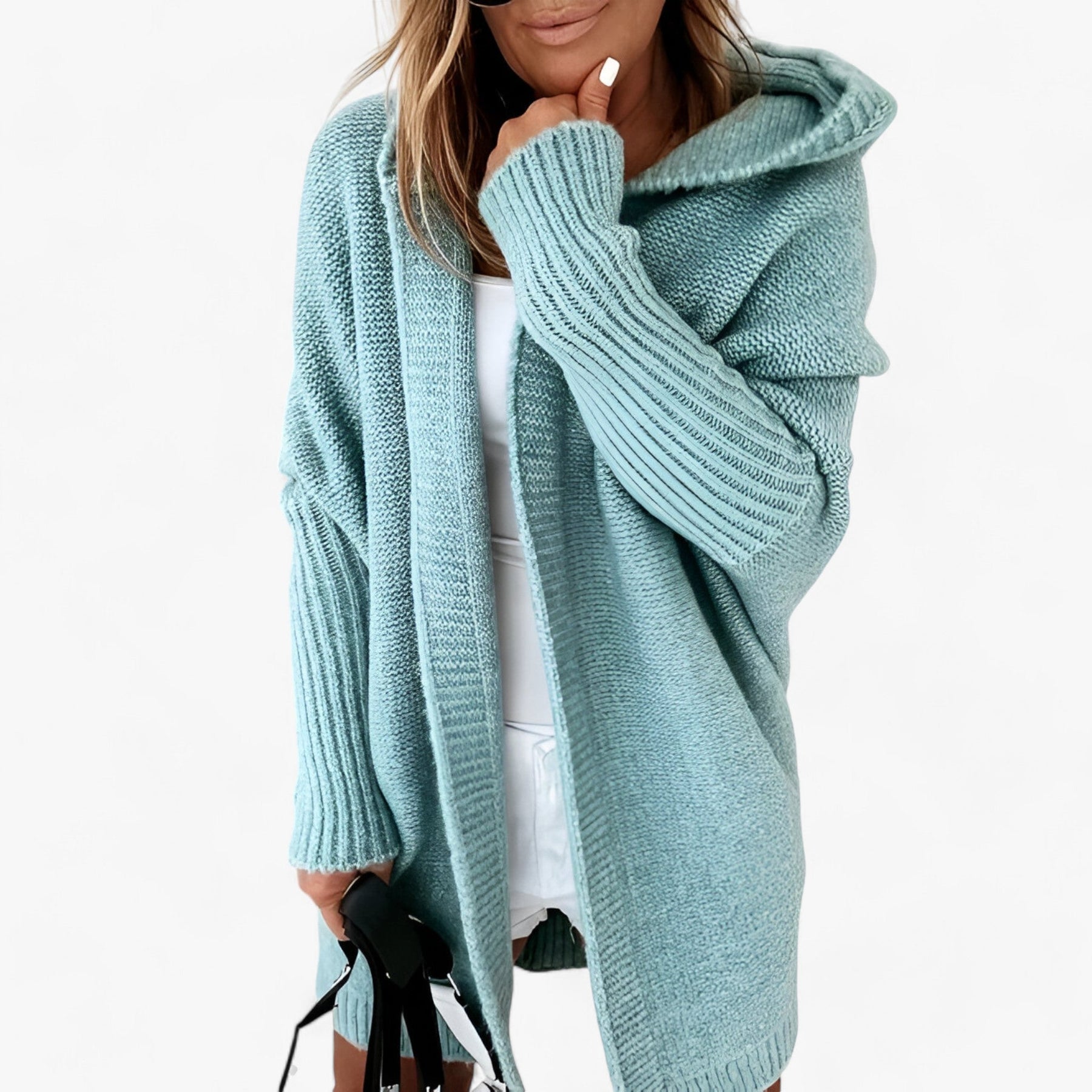 men's fashion : Imelia | Gebreide Hoodie Cardigan - Chic en Comfortabel voor de Herfst in Munt van Pantinoshop