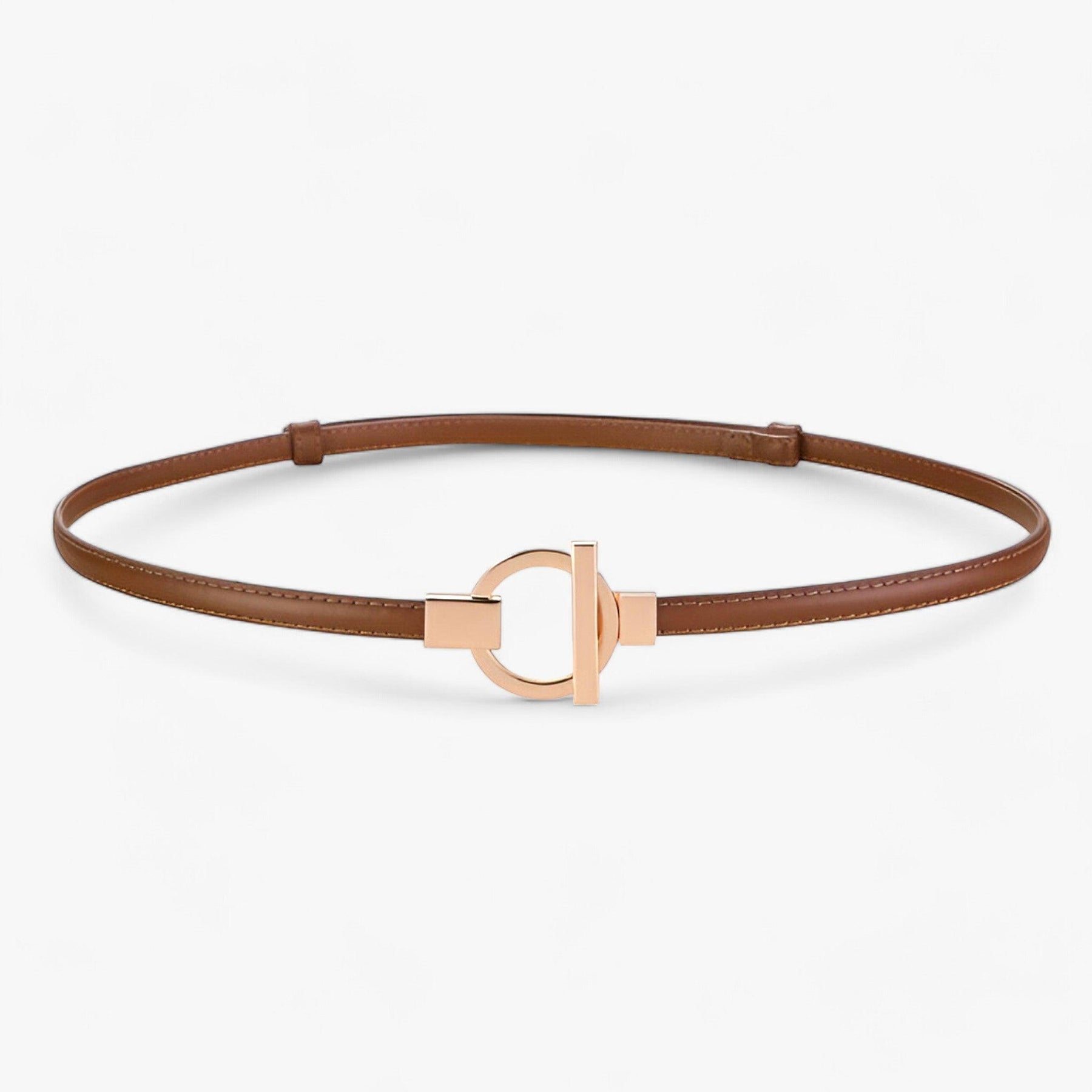 accessories : ISABELLA | Elegante Riem - Veilige Pasvorm met Gouden Gesp in Bruin 97cm van Pantinoshop