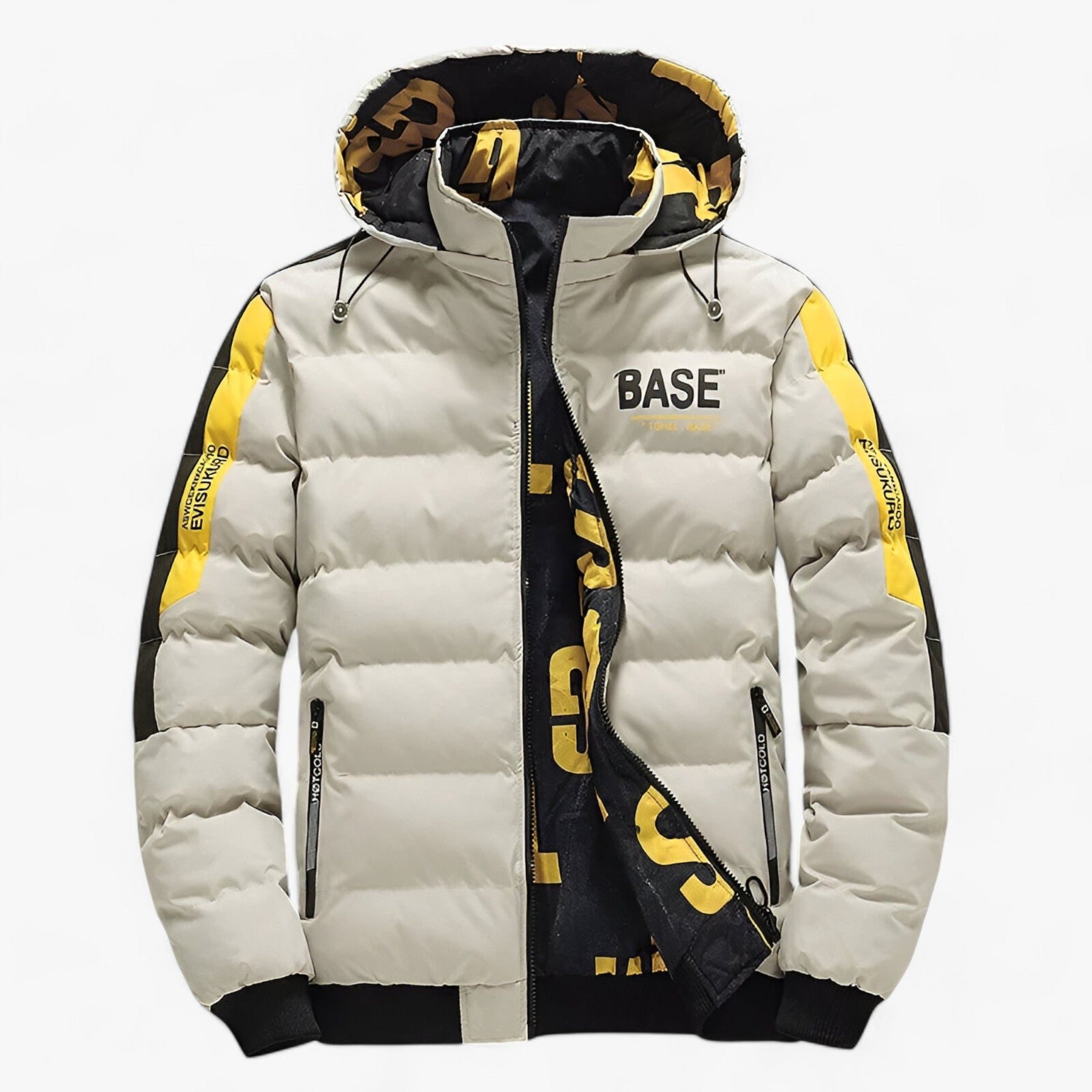 men's fashion : Nordi | Herenjacke Herfst-Winter - Warm, Comfortabel Omkeerbaar met Afneembare Kapuze in Khaki van Pantino