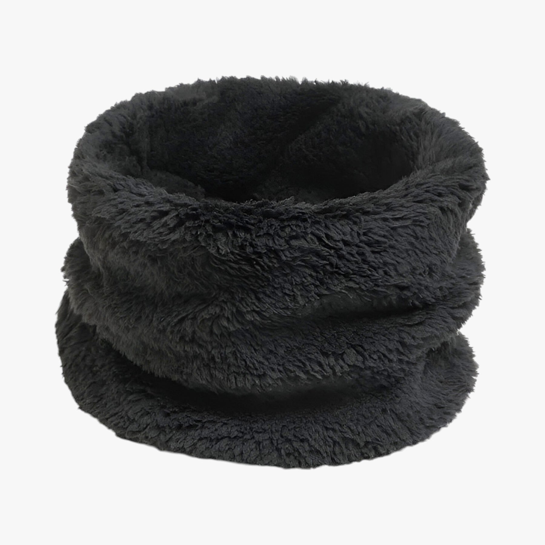 accessories : Elsie | Infinity-sjaal van nepbont - Zachte warmte bestand tegen de kou in Zwart 25x14cm van Pantino